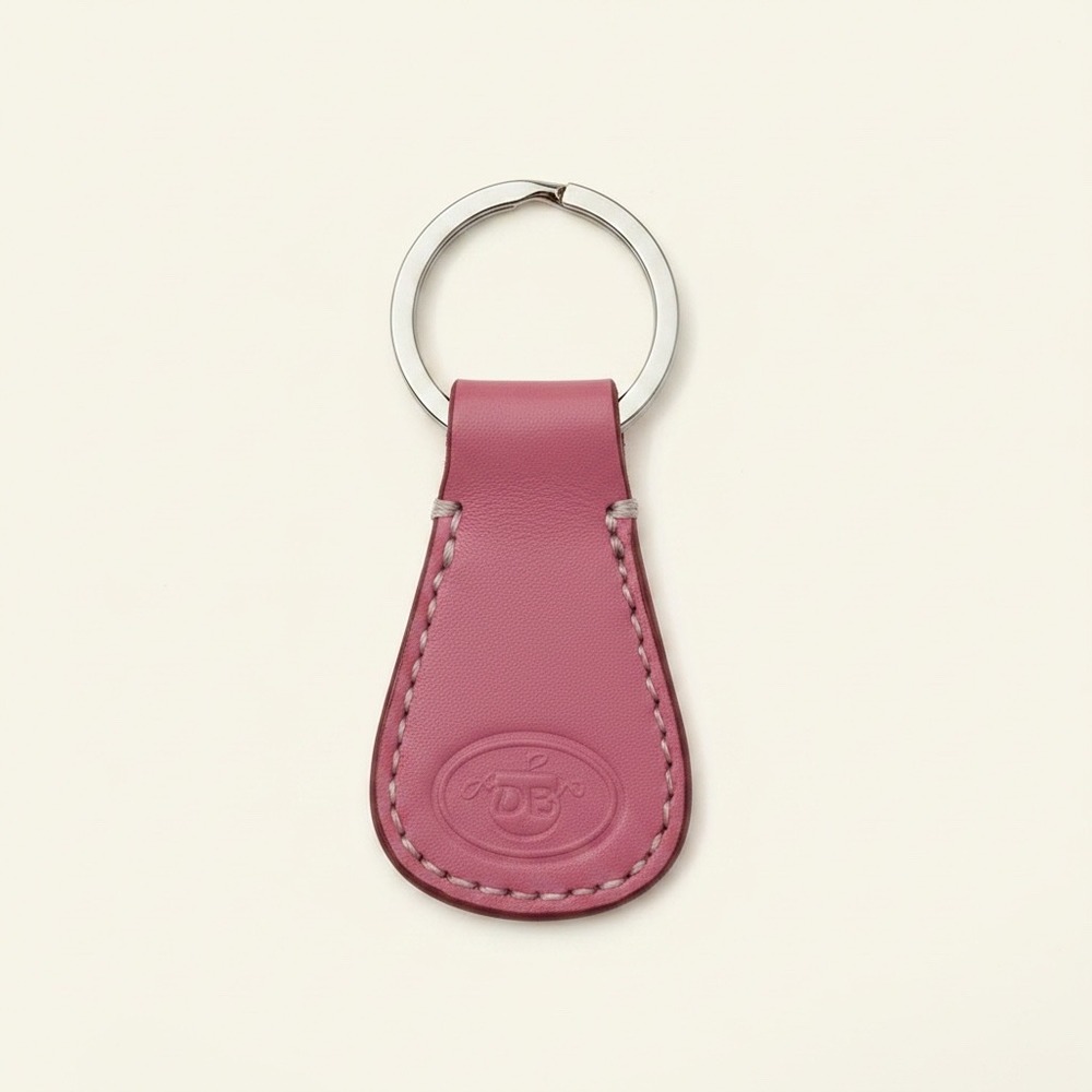 Dooney & Bourke Keychain Fob Womens Pink Leather Classic Embossed Logo Designer
